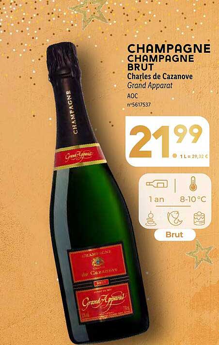 Champagne Brut Charles De Cazanove Grand Apparat Aoc