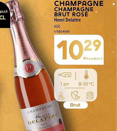 champagne brut rose henri delattre aoc