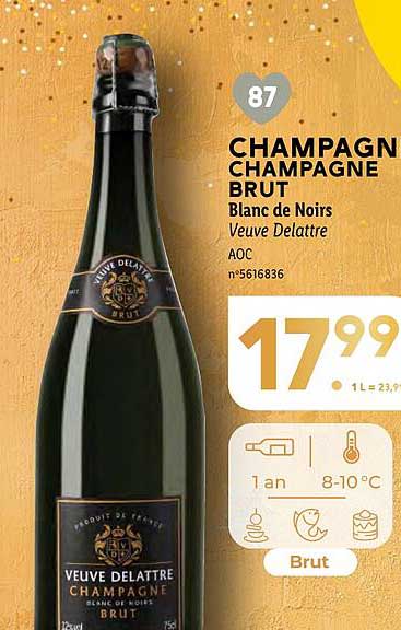 Champagne Champagne Brut Blanc De Noirs Veuve Delattre Aoc