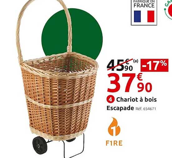 chariot à bois escapade