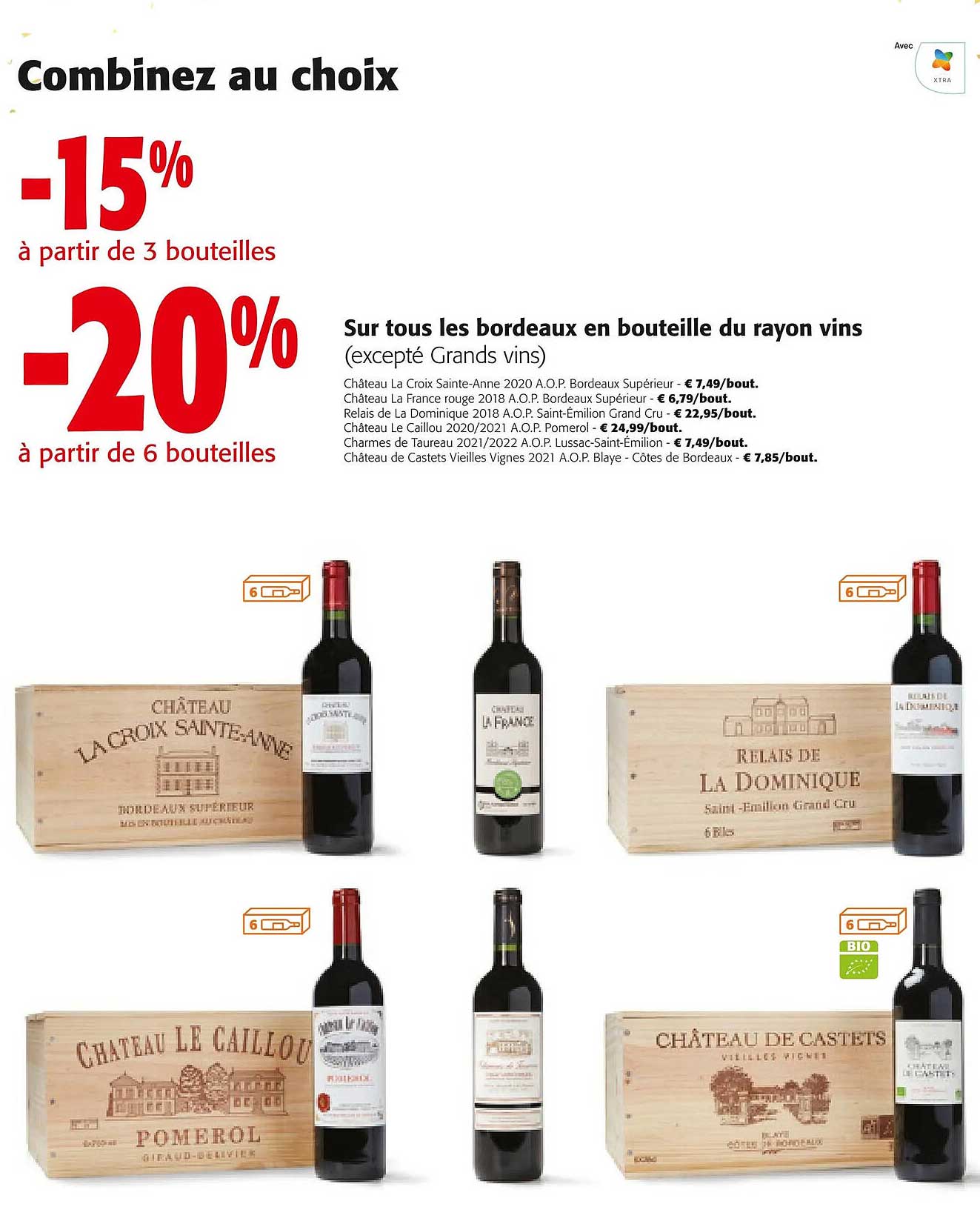 château la croix sainte-anne, relais de la dominique, château le caillou, château de castets