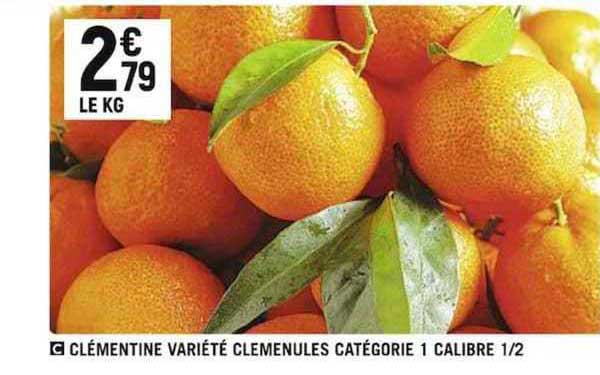 clémentine variété clemenules catégorie 1 calibre 1/2