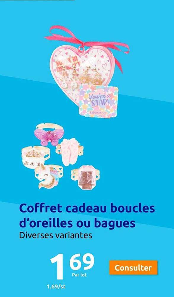 coffret cadeau boucles d'oreilles ou bagues