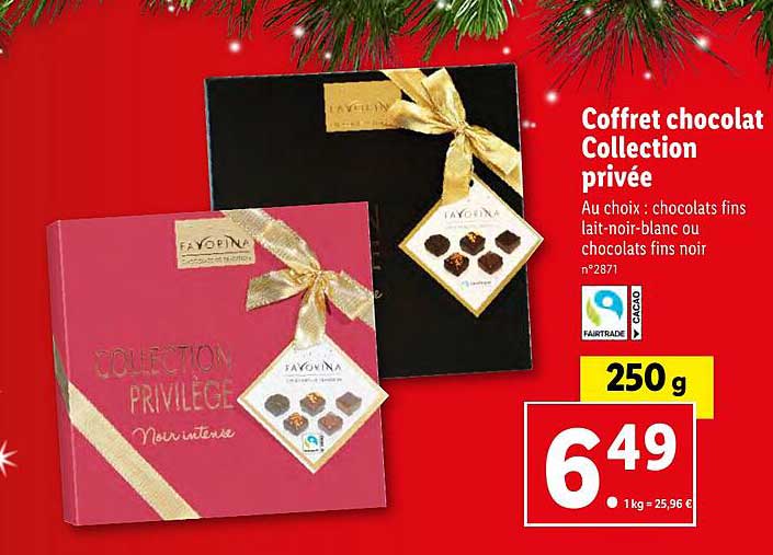 coffret chocolat collection privée