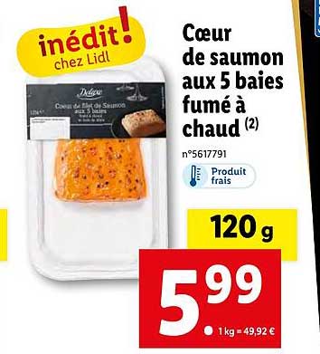 Cœur De Saumon Aux 5 Baies Fumé  à Chaud