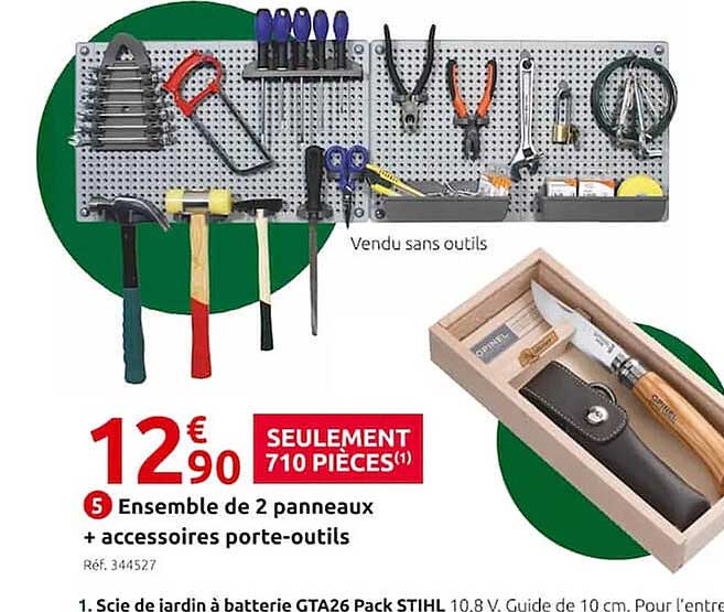 ensemble de 2 panneaux + acceossoires porte-outils