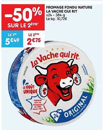 fromage  fondu nature  la vache  qui rit