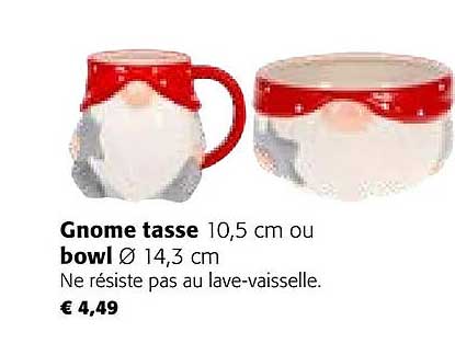 gnome tasse 10,5 cm ou bowl ø 14,3 cm