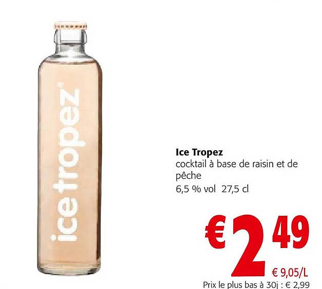 Ice Tropez Cocktail à Base De Raisin Et De Pêche 6,5% Vol