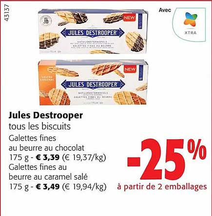 jules destrooper tous les biscuits galettes fines au beurres au chocolat gallettes fines au beurre au caramel salé