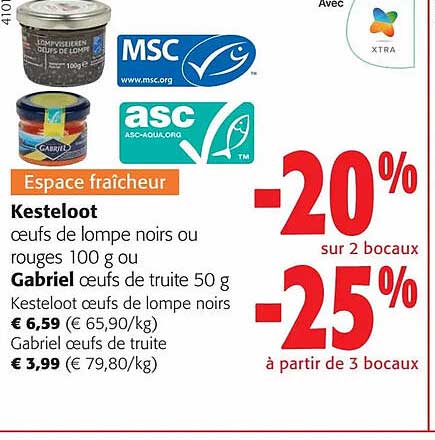 kesteloot œufs de lompe noirs ou rouges ou gabriel œufs de truite