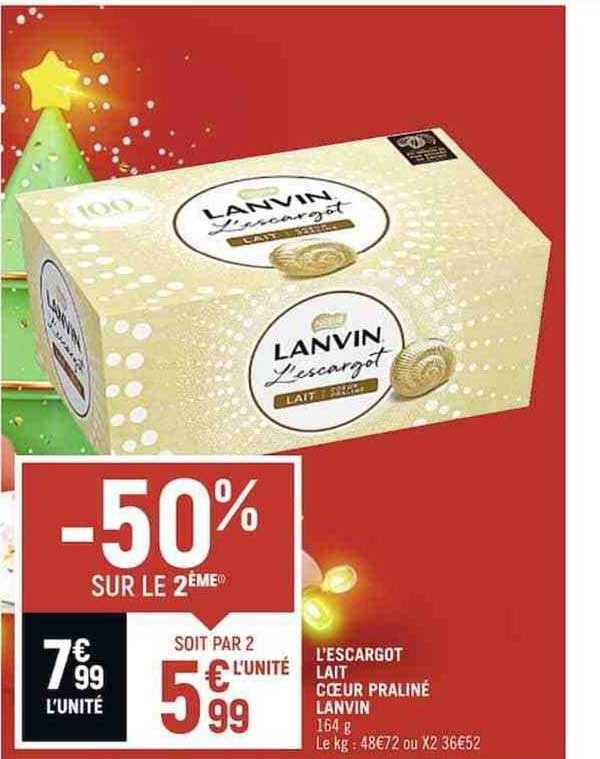 l'escargot lait cœur praliné lanvin
