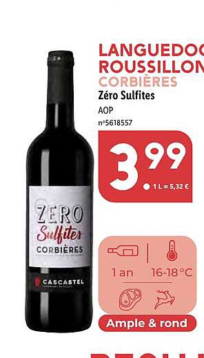 languedoc roussillon corbières zéro sulfites aop