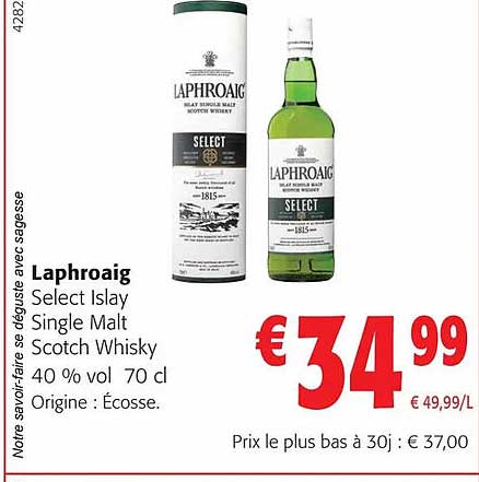 laphoraig select islay single malt scotch whisky 40% vol