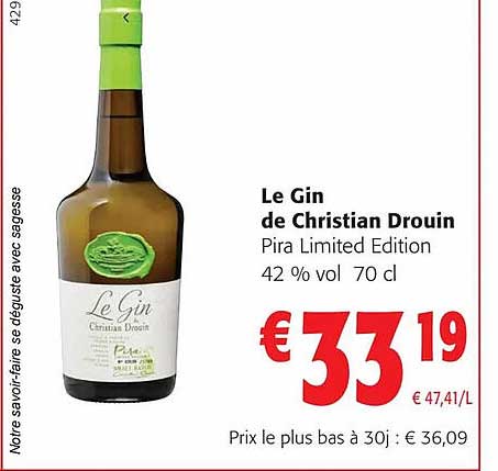 le gin de christian drouin pira limited edition 42% vol