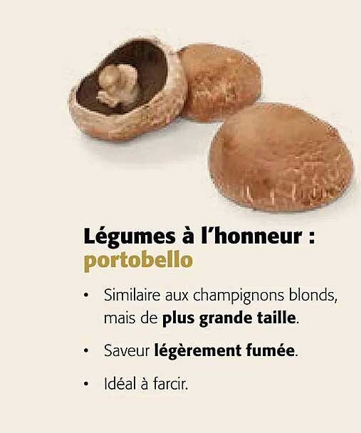 légumes à l'honneur : portobello