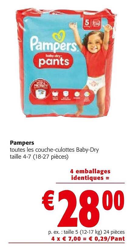 les couche-culottes baby-dry pampers