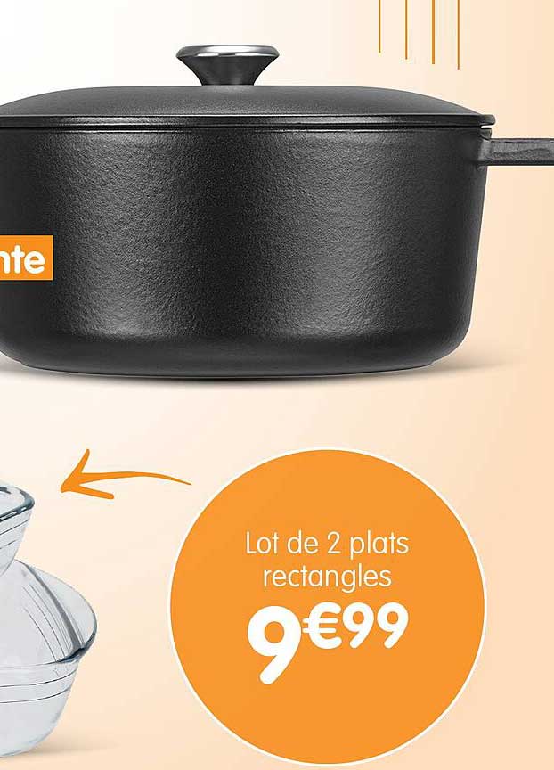 lot de 2 plats rectangles