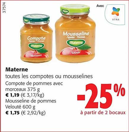 materne toutes les compotes ou mousselines