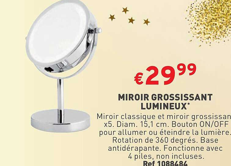 miroir grossissant lumineux