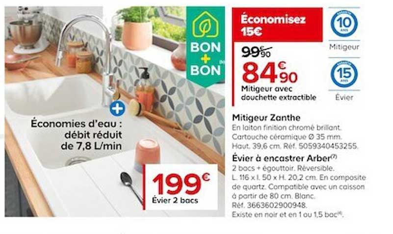 mitigeur avec douchette extractible