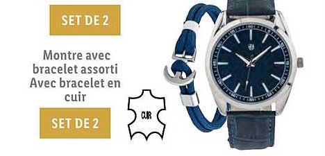 montre avec bracelet assorti avec bracelet en cuir