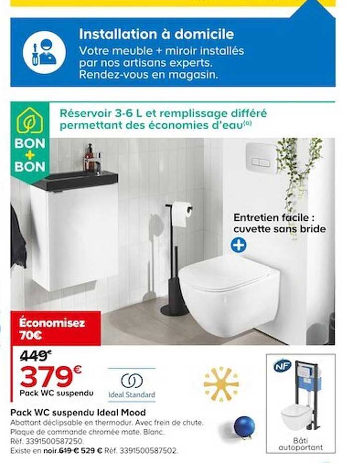 pack wc suspendu ideal mood