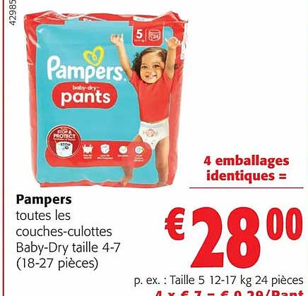 pampers toutes les couches-culottes baby-dry