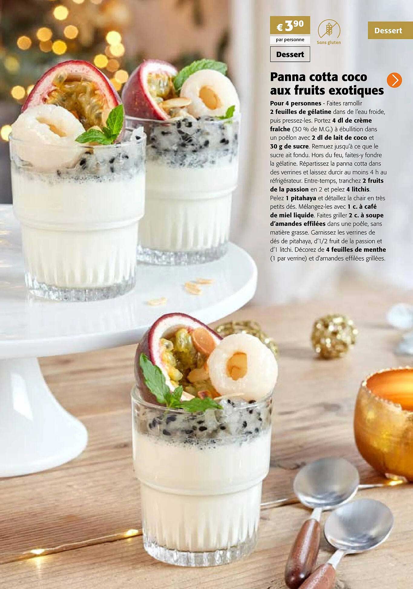 panna cotta coco aux fruits exotiques
