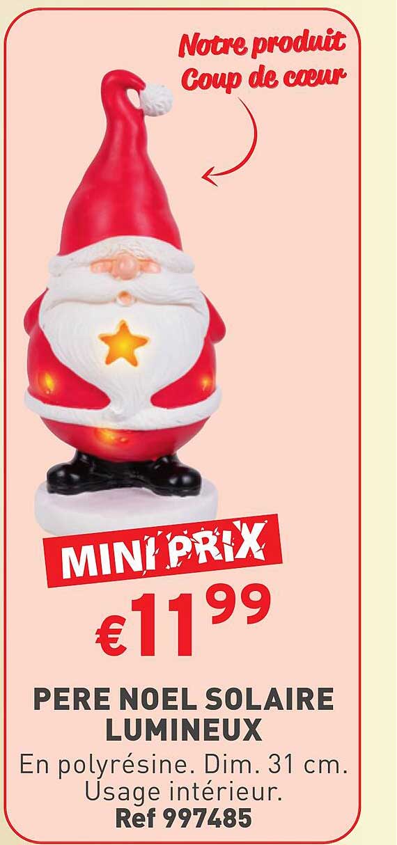 pere noel solaire lumineux