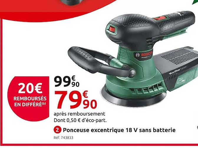 ponceuse excentrique 18v sans batterie