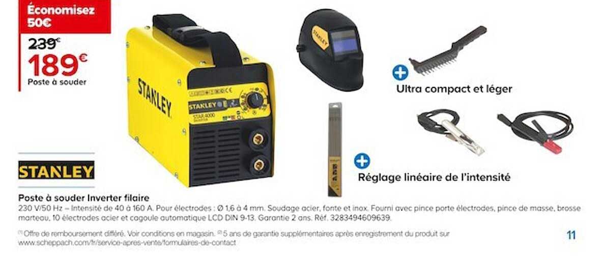 poste à souder inverter filaire stanley