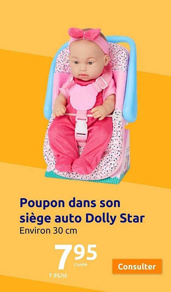 poupon dans son siège auto dolly star