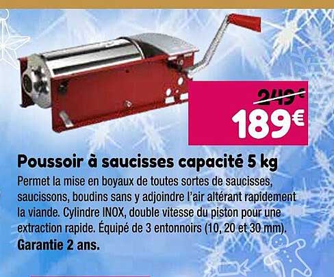 poussoir à saucisses capacité 5 kg