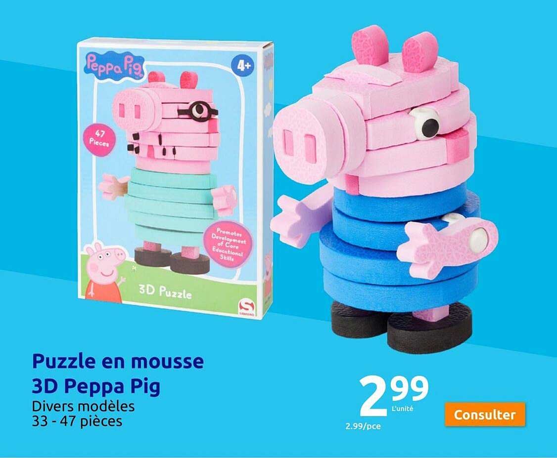 puzzle en mousse 3d peppa pig