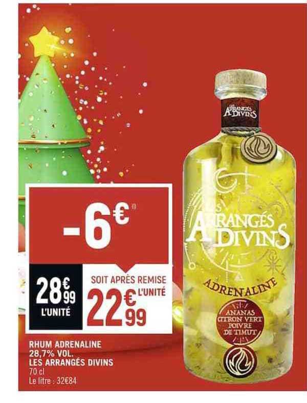 rhum adrenaline 28,7% vol. les arranges divins