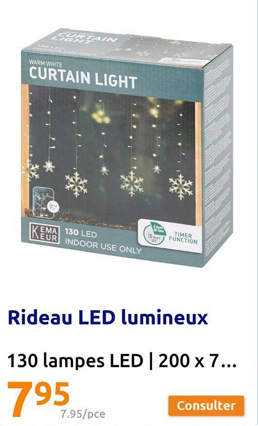 rideau led lumineux 130 lampes led