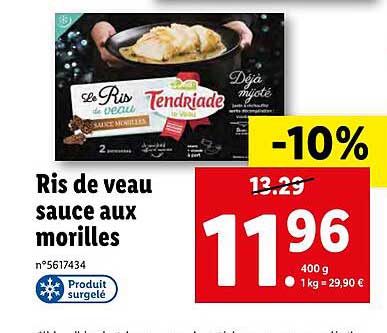 ris de veau sauce aux morilles
