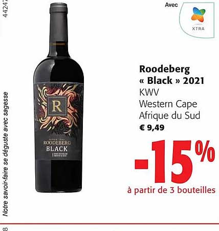 roodeberg «black» 2021 kwv western cape afrique du sud