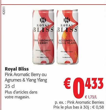 royal bliss pink aromatic berry ou agrumes & ylang yland