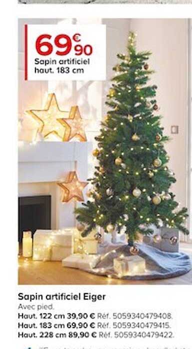 sapin artificiel haut 183 cm eiger