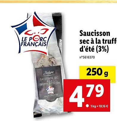 Saucisson Sec à La Truffe D'été