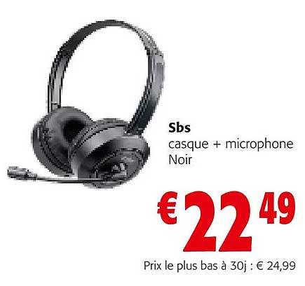 sbs casque + microphone noir