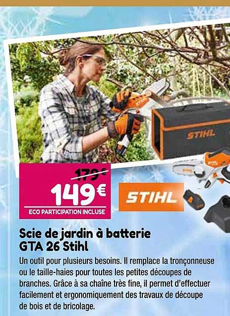 scie  de jardin à batterie  gta  26 stihl