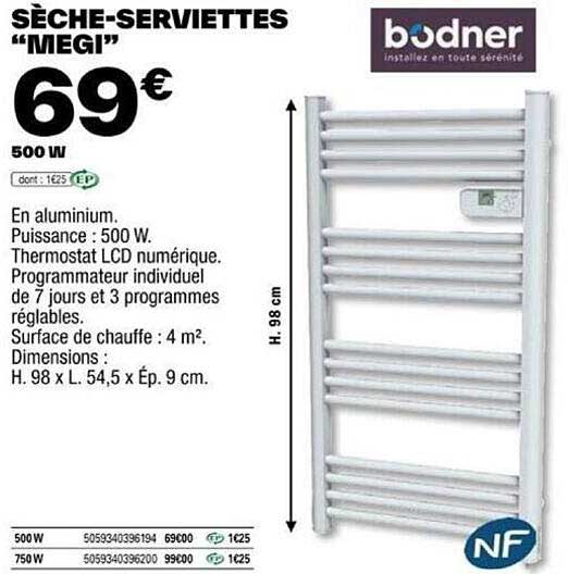 sèche-serviettes "megi" bodner