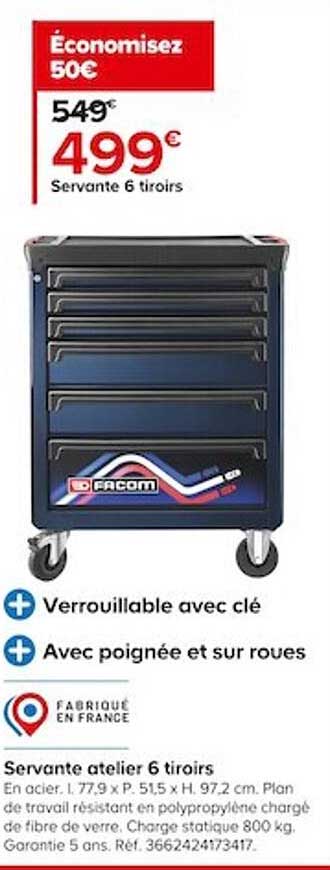 Servante Atelier 6 Tiroirs