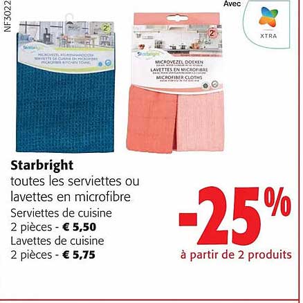 starbright toutes les serviettes ou lavettes en microfibre