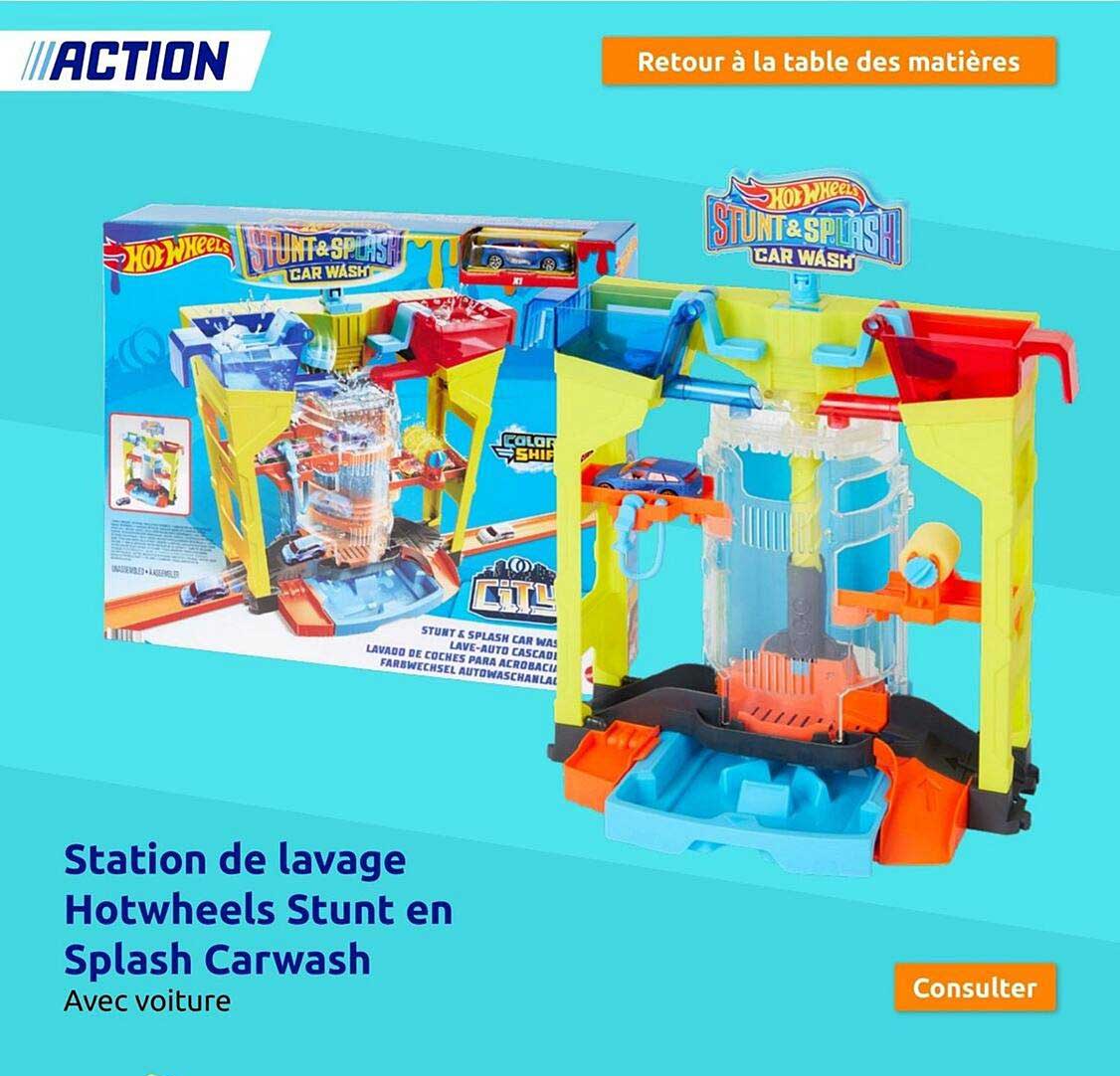 station de lavage hot wheels stunt en splash carwash