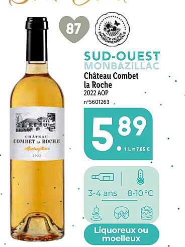 sud-ouest monbazillac château combet la roche 2022 aop