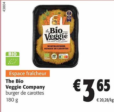 the bio veggie company burger de carottes